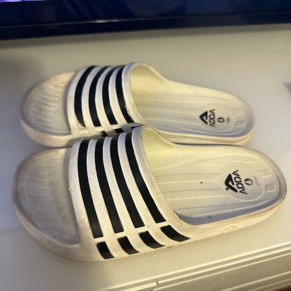 ADA Kids Slide Sandals - White and Black